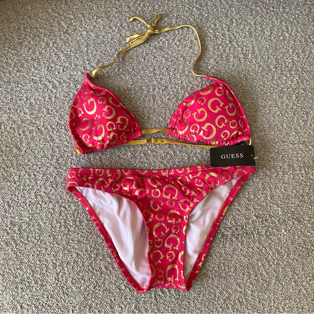 Guess Vibrant Pink and Gold Bikini